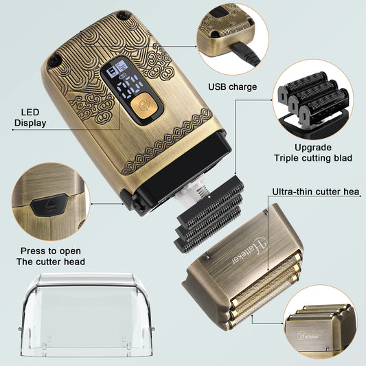 Tondeuse à cheveux HAUTEKER HT-602 pour hommes, tondeuse professionnelle sans fil, ensemble tondeuse et coupe-cheveux pour hommes