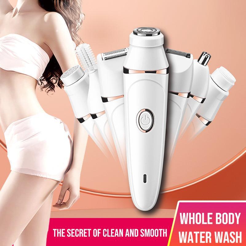 Electric Epilator For Women 7 in 1 Hair Remover Body Area Facial/Nose/Eyebrow/ /Leg/Armpit Shaver Rechargeable Waterproof - HATTEKER