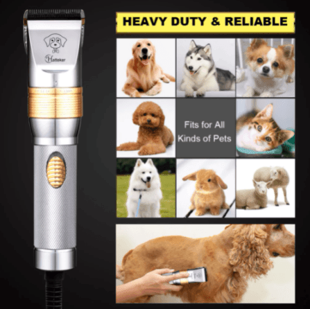 HATTEKER 12V High Power Pet Clipper Electric Grooming Trimmer Haircut Shaver - HATTEKER