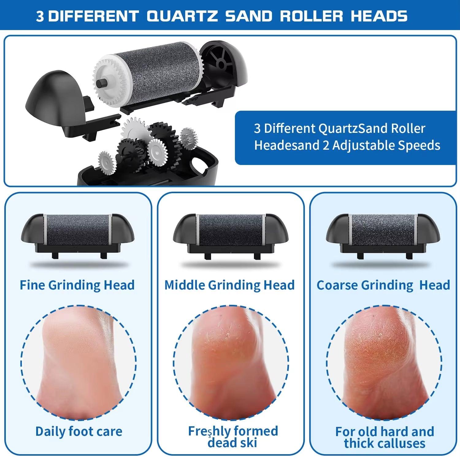 Hatteker Electric Foot Sharpener Waterproof USB Rechargeable Callus Remover LED Pedicure Foot File