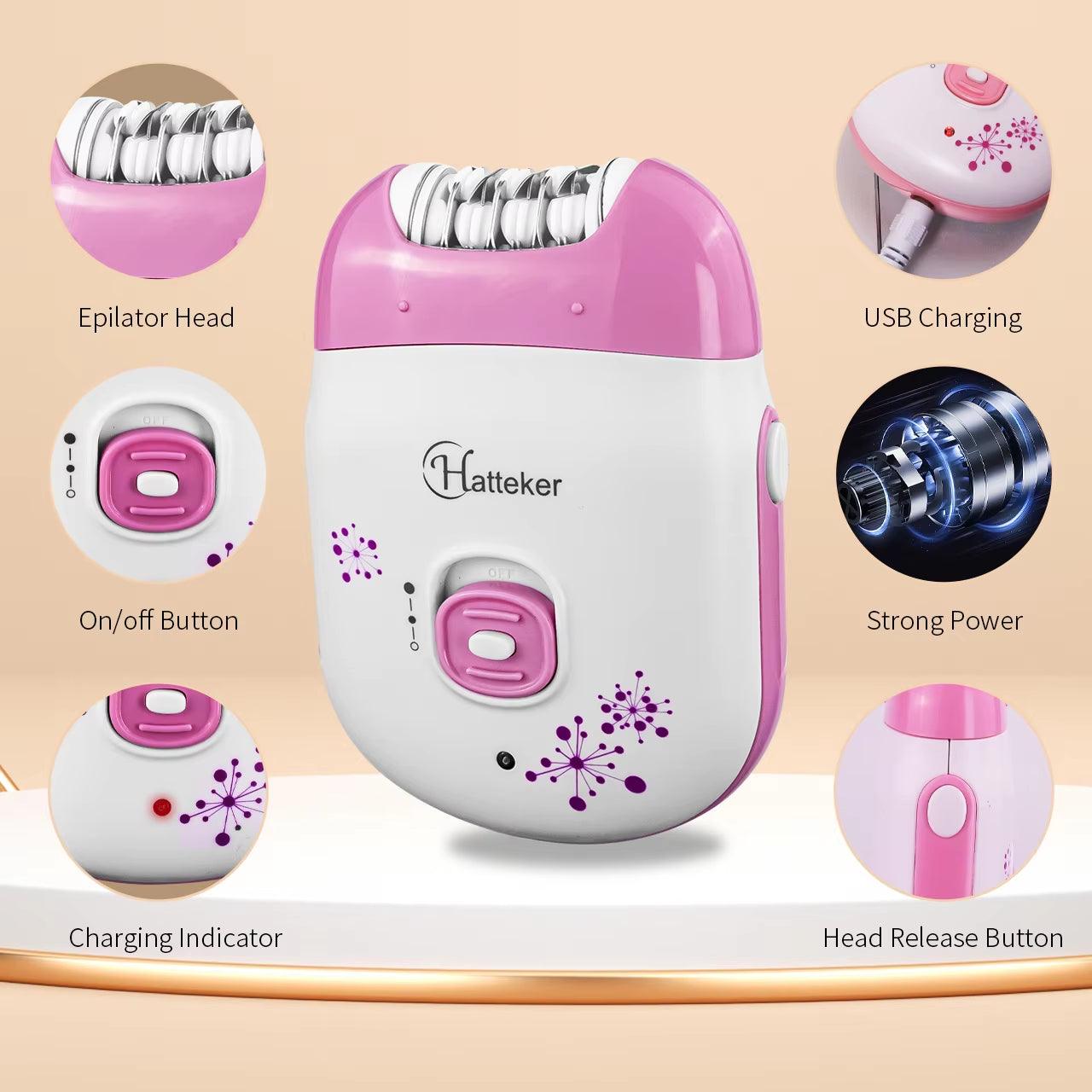 Mini Portable Epilator USB Rechargeable Epilator for Women Hair Removal