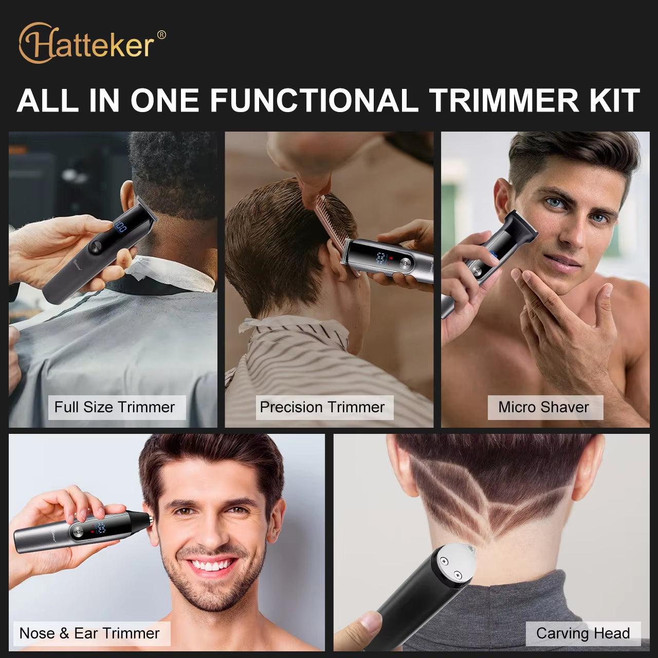 Professional Mens Beard Trimmer 5 in 1 Multifunctional Grooming Suit Hair Clippers