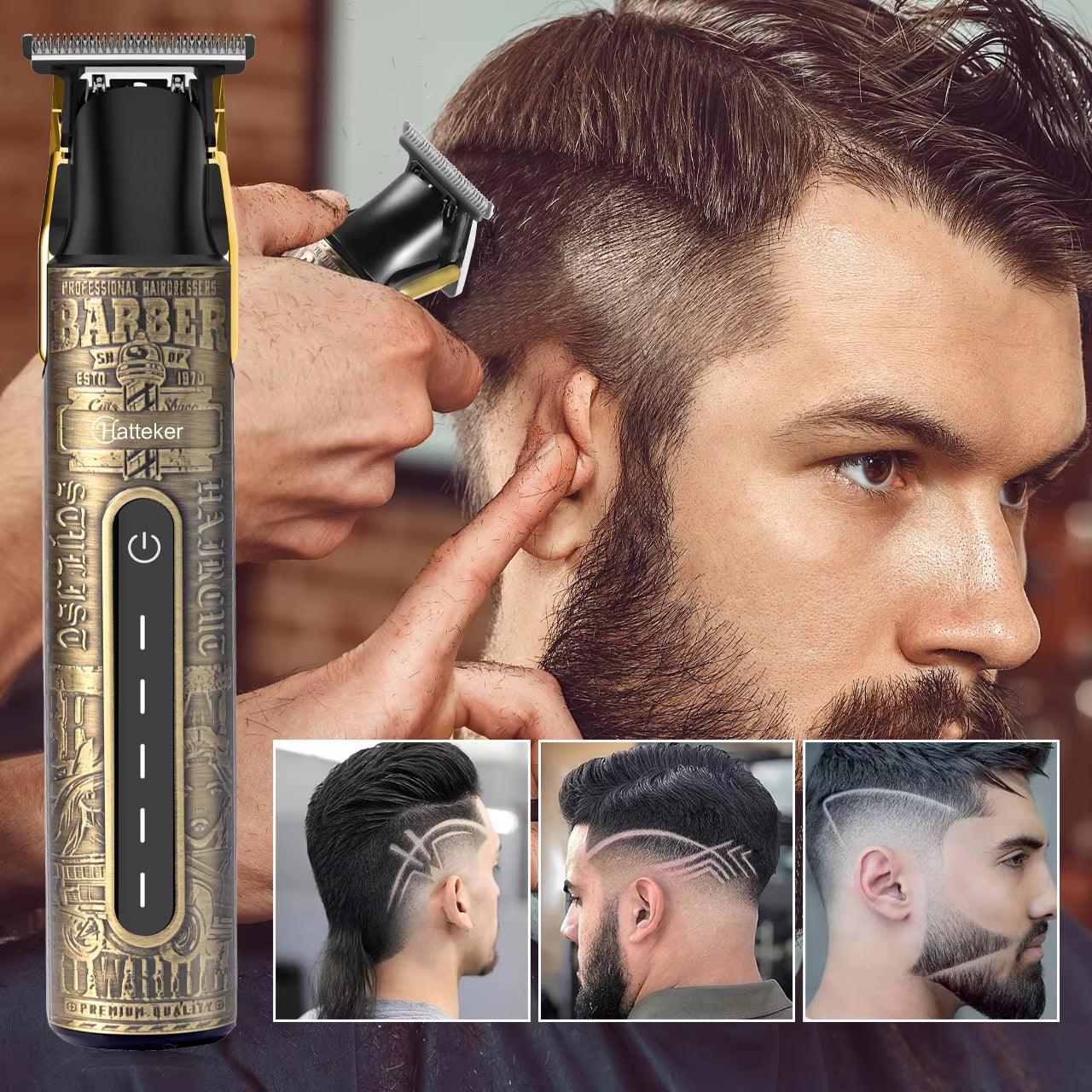 Hair Cutting Machine T-Blade Men Hair Trimmer USB Rechargeable Baldheaded Hair Clippers