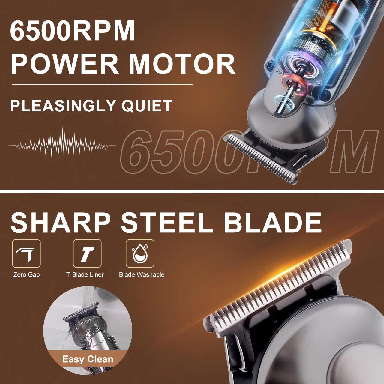 7 in 1 Beard Trimmer Kit for Men Professional Hair Clippers T-Blade Trimmer Nose Trimmer Beard Hair Shaver