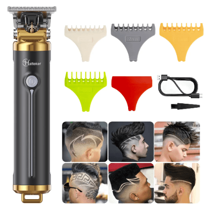 HATTEKER Beard Hair Trimmer for Men Professional Hair Clippers Grooming Cutting Kit Mustache T Blade Trimmer - HATTEKER