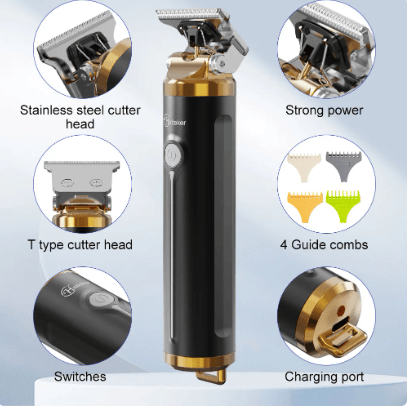 HATTEKER Beard Hair Trimmer for Men Professional Hair Clippers Grooming Cutting Kit Mustache T Blade Trimmer - HATTEKER