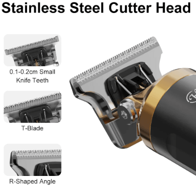 HATTEKER Beard Hair Trimmer for Men Professional Hair Clippers Grooming Cutting Kit Mustache T Blade Trimmer - HATTEKER