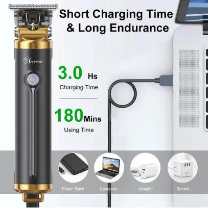 HATTEKER Beard Hair Trimmer for Men Professional Hair Clippers Grooming Cutting Kit Mustache T Blade Trimmer - HATTEKER