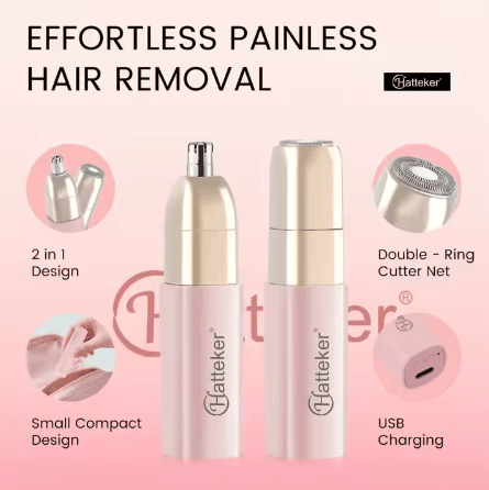 Hatteker Rechargeable Eyebrow & Facial Hair Remover – Precision Grooming Tool for Smooth Skin - HATTEKER