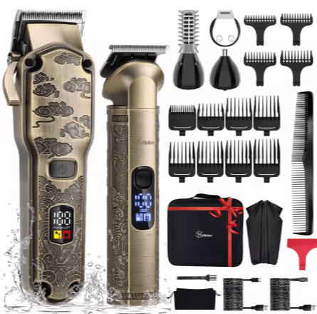 Hatteker Professional Multifunctional Beard Trimmer Kit - 5-in-1 Grooming System for Complete Men's Care - HATTEKER