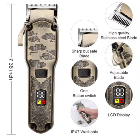 Hatteker Professional Multifunctional Beard Trimmer Kit - 5-in-1 Grooming System for Complete Men's Care - HATTEKER