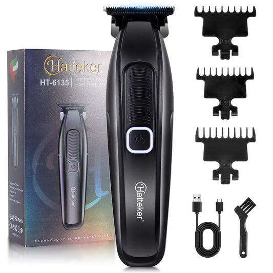 Tondeuse à cheveux électrique HATTEKER HT-6135 avec écran numérique LCD, outil de coiffure pour hommes.