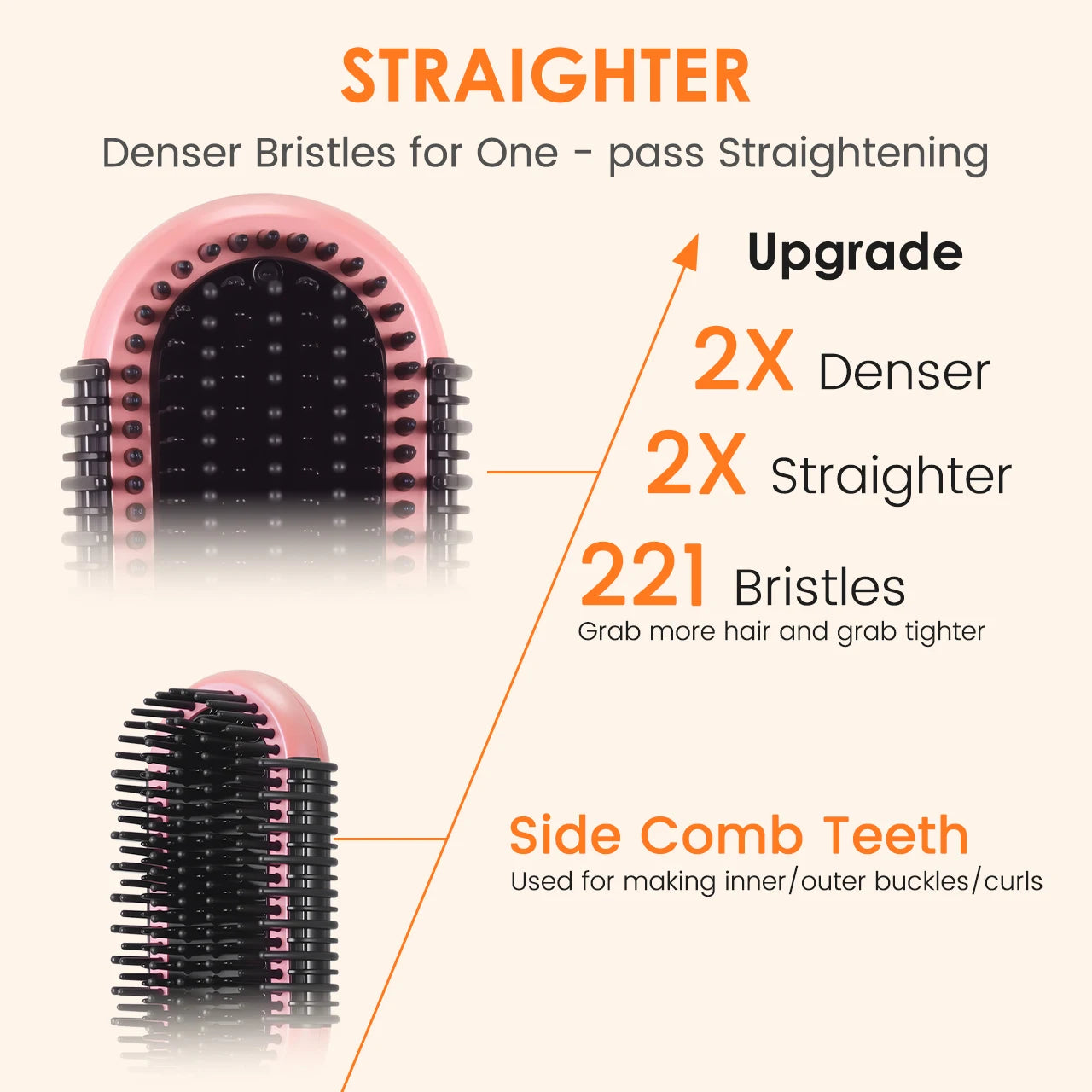 Brosse lissante Hatteker avec affichage LED de la température