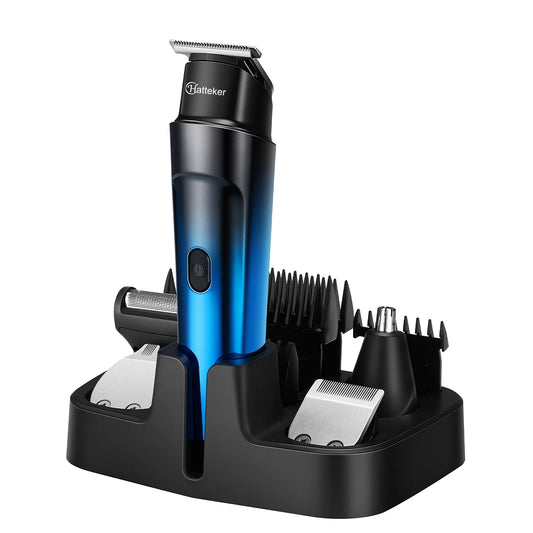 Kit de soin multifonctionnel Hatteker Professional 5 en 1 pour hommes : tondeuse à cheveux, tondeuse à barbe, tondeuse pour le corps et le nez