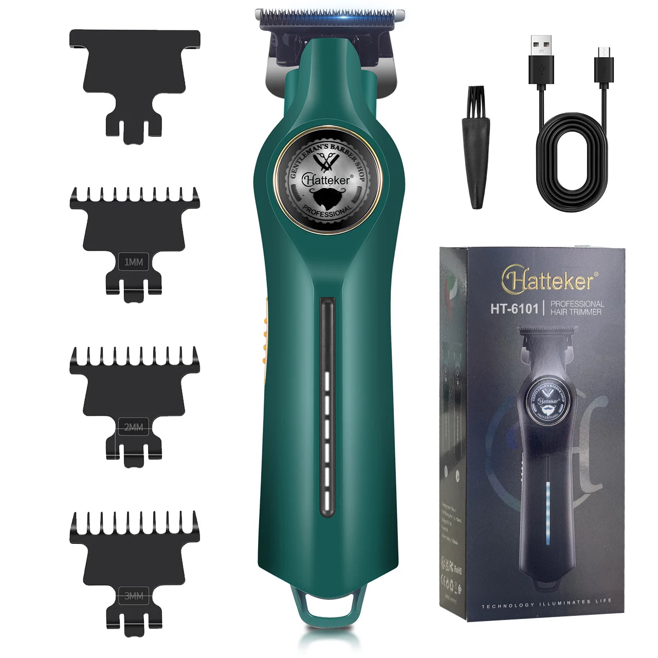 Tondeuse à cheveux électrique sans fil Hatteker pour hommes, outil de coupe professionnel