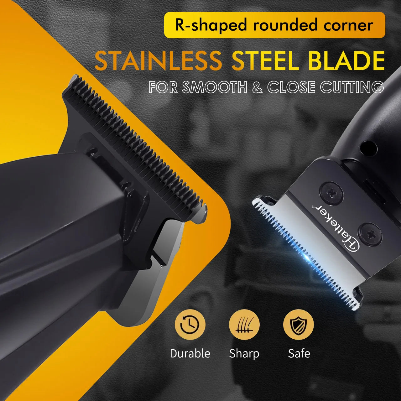 Tondeuse à cheveux électrique HATTEKER HT-6135 avec écran numérique LCD, outil de coiffure pour hommes.