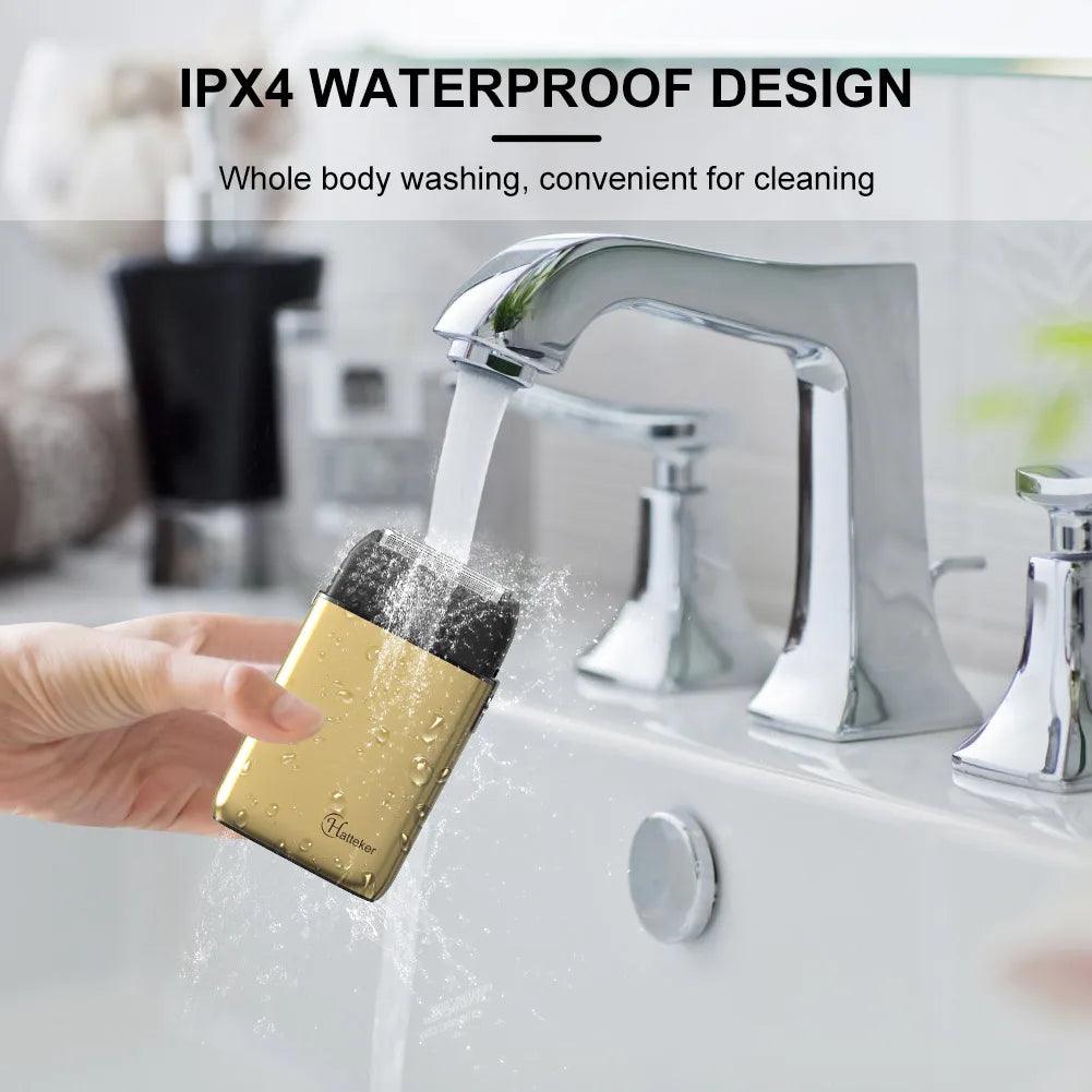 Hatteker Men's Electric Shaver - Powerful Triple-Blade Razor for Beard & Bald Shaving - HATTEKER