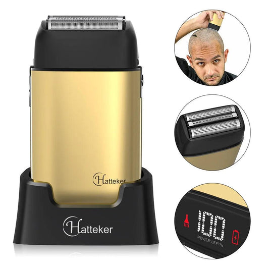 Hatteker Men's Electric Shaver - Powerful Triple-Blade Razor for Beard & Bald Shaving - HATTEKER
