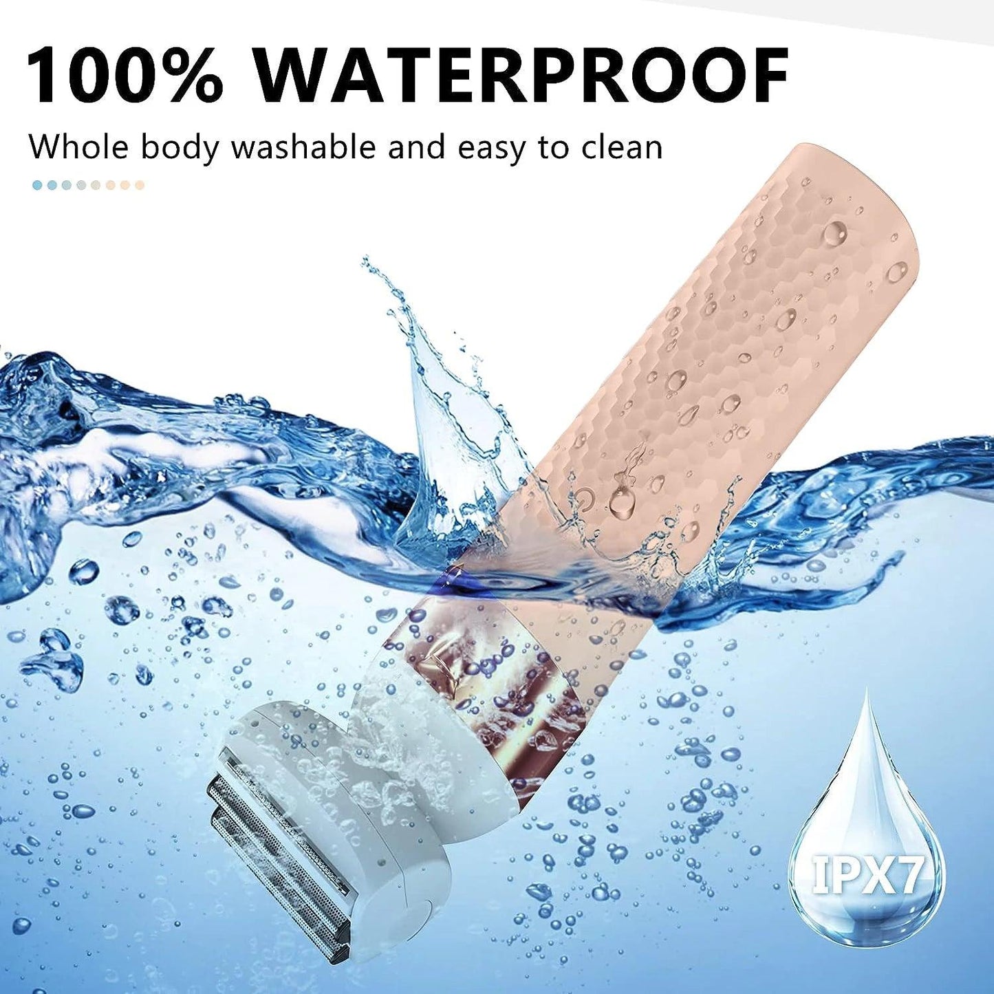 Electric Hair Removal for Women 3 in 1 Epilator Shaver for Legs Arms Underarms Bikini Public Hair Wet Dry Rechargeable - HATTEKER