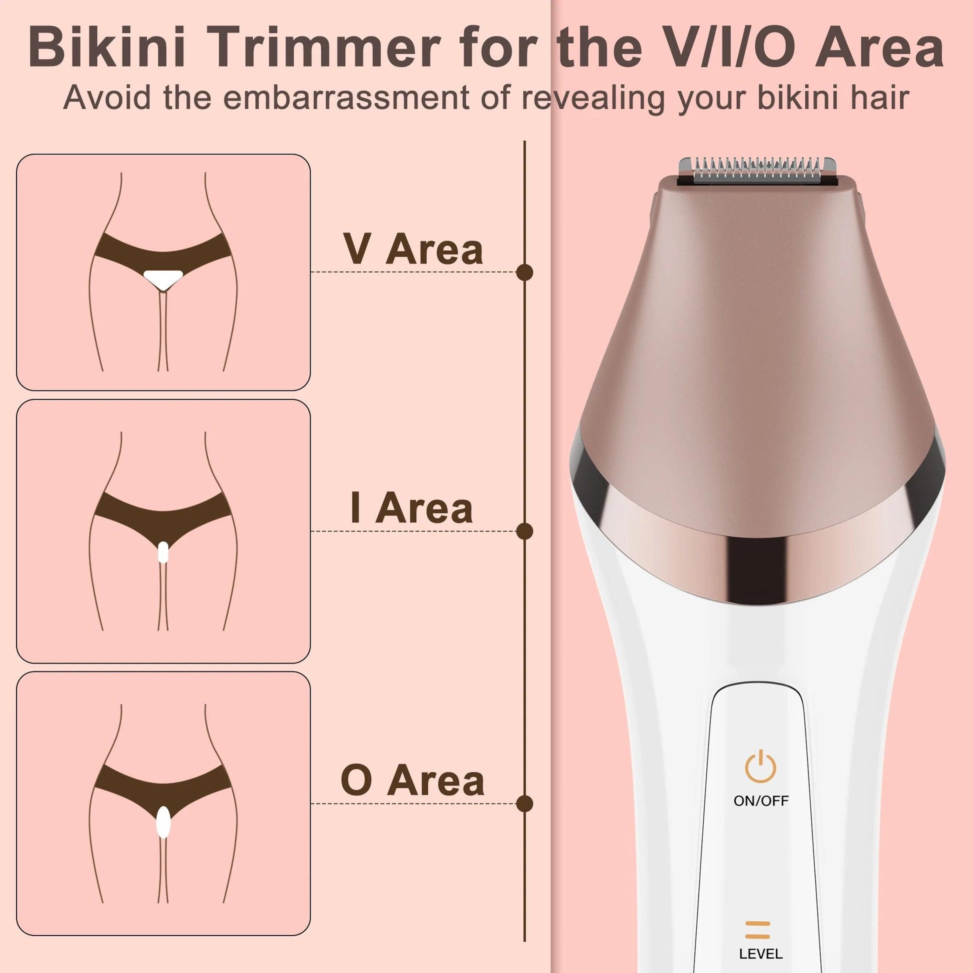 5-in-1 Electric Epilator & Shaver for Women - Rechargeable, Wet & Dry Use for Legs, Arms, Bikini, Underarms - HATTEKER
