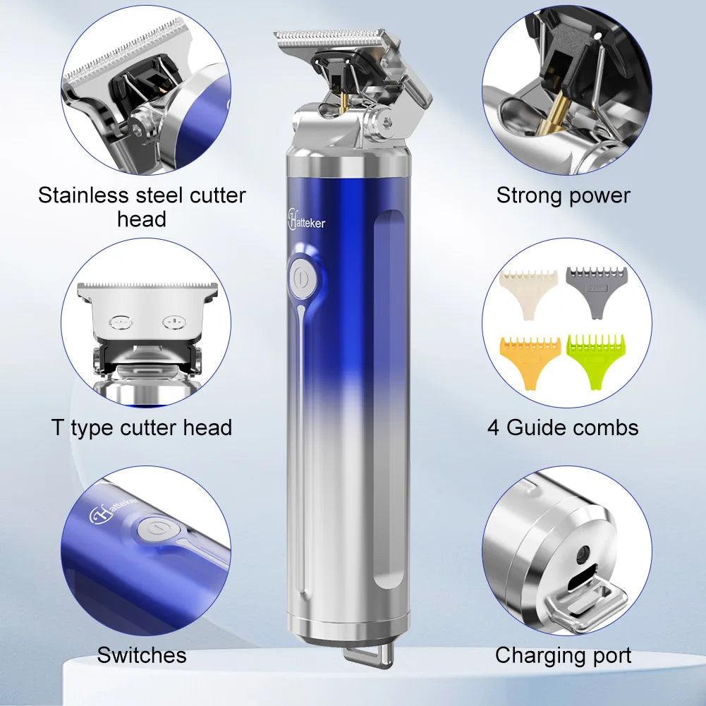 HATTEKER Beard Hair Trimmer for Men Professional Grooming Cutting Kit Mustache - HATTEKER