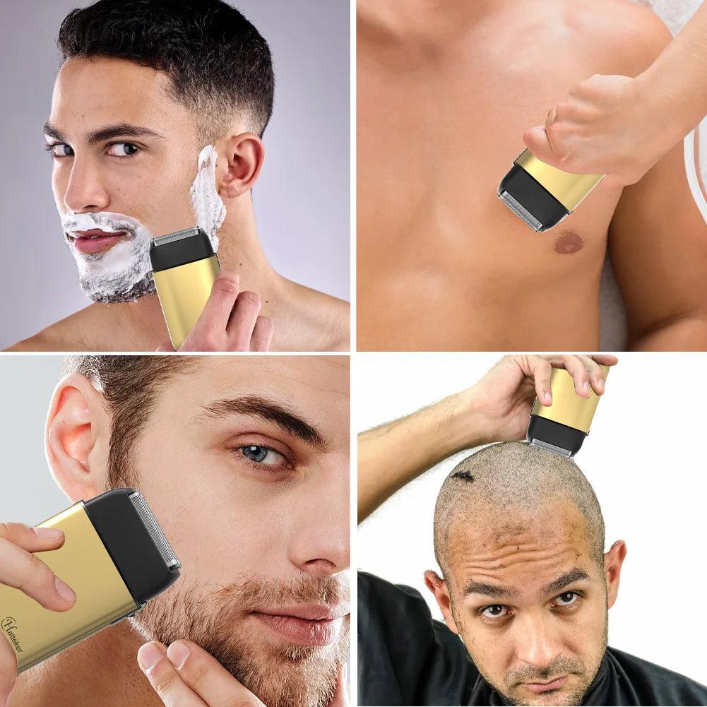 Hatteker Men's Electric Shaver - Powerful Triple-Blade Razor for Beard & Bald Shaving - HATTEKER