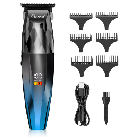 Tondeuse à cheveux électrique professionnelle sans fil Hatteker HT-6126 avec fonction barbe et styler, affichage numérique LED, pour hommes