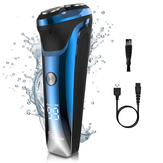 Hatteker Men Beard Trimmer Rotary Waterproof USB Charging Shaving Machine Electric Shaver Beard Trimmer