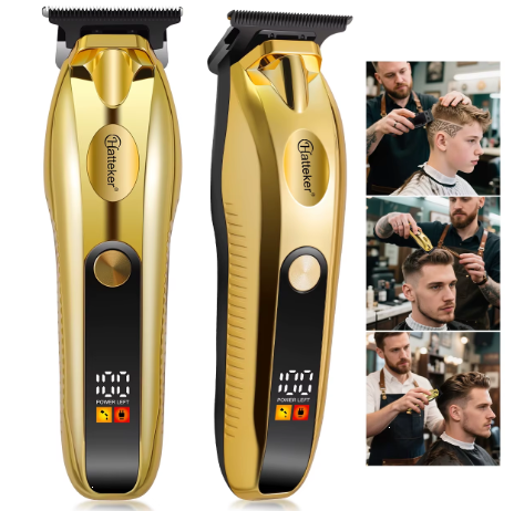 Tondeuse à cheveux électrique rechargeable Hatteker HT-6117 pour hommes, sans fil, de qualité professionnelle, avec lames réglables