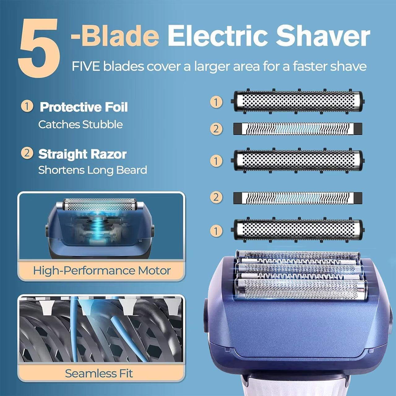 Washable LCD Digital Reciprocating Three-Blade Electric Man Shaver