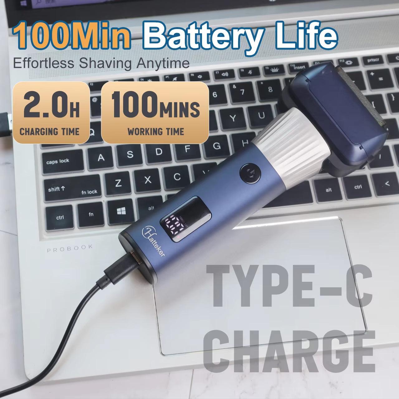 Washable LCD Digital Reciprocating Three-Blade Electric Man Shaver