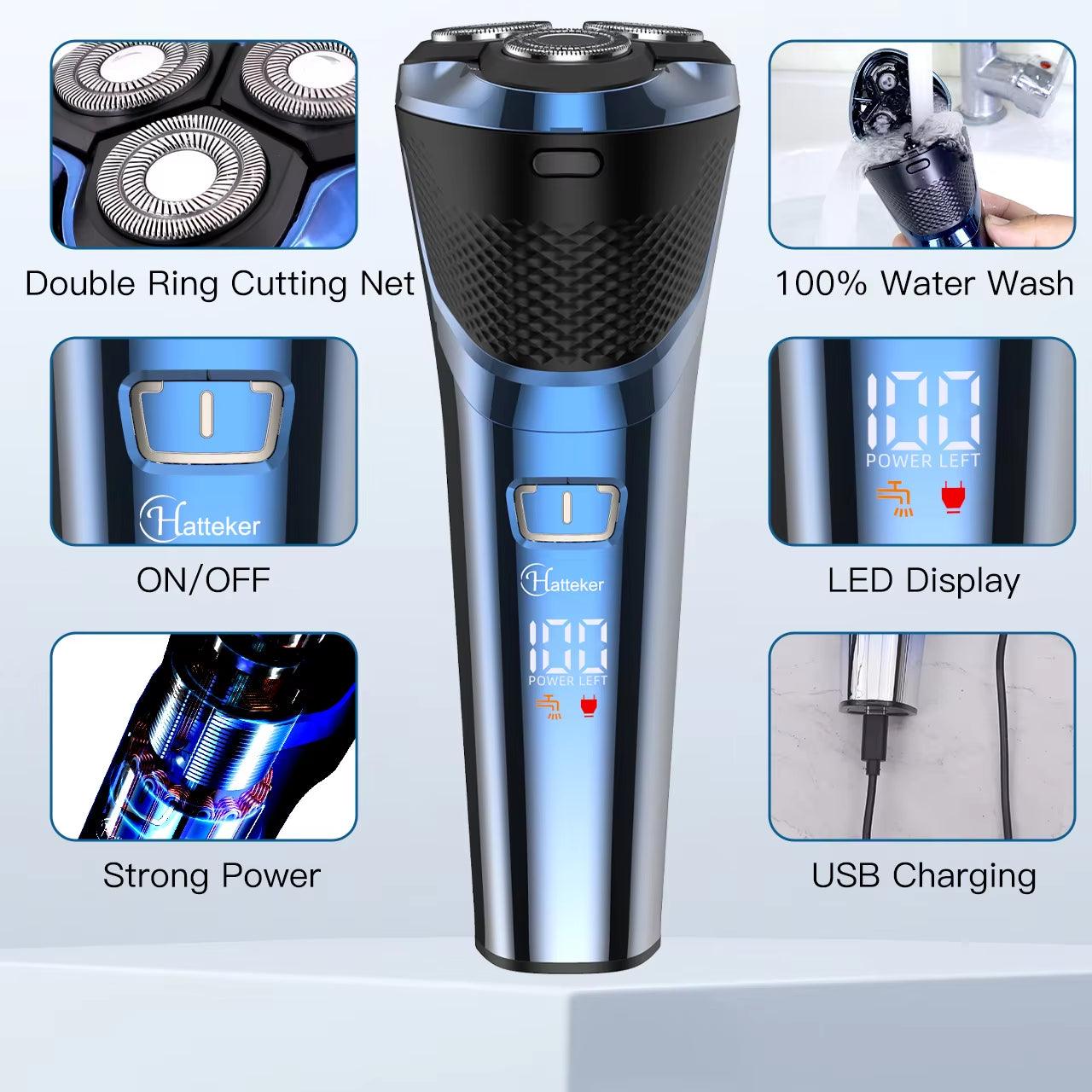 Men Beard Trimmer Rotary Waterproof USB Charging Shaving Machine Electric Shaver Beard Trimmer
