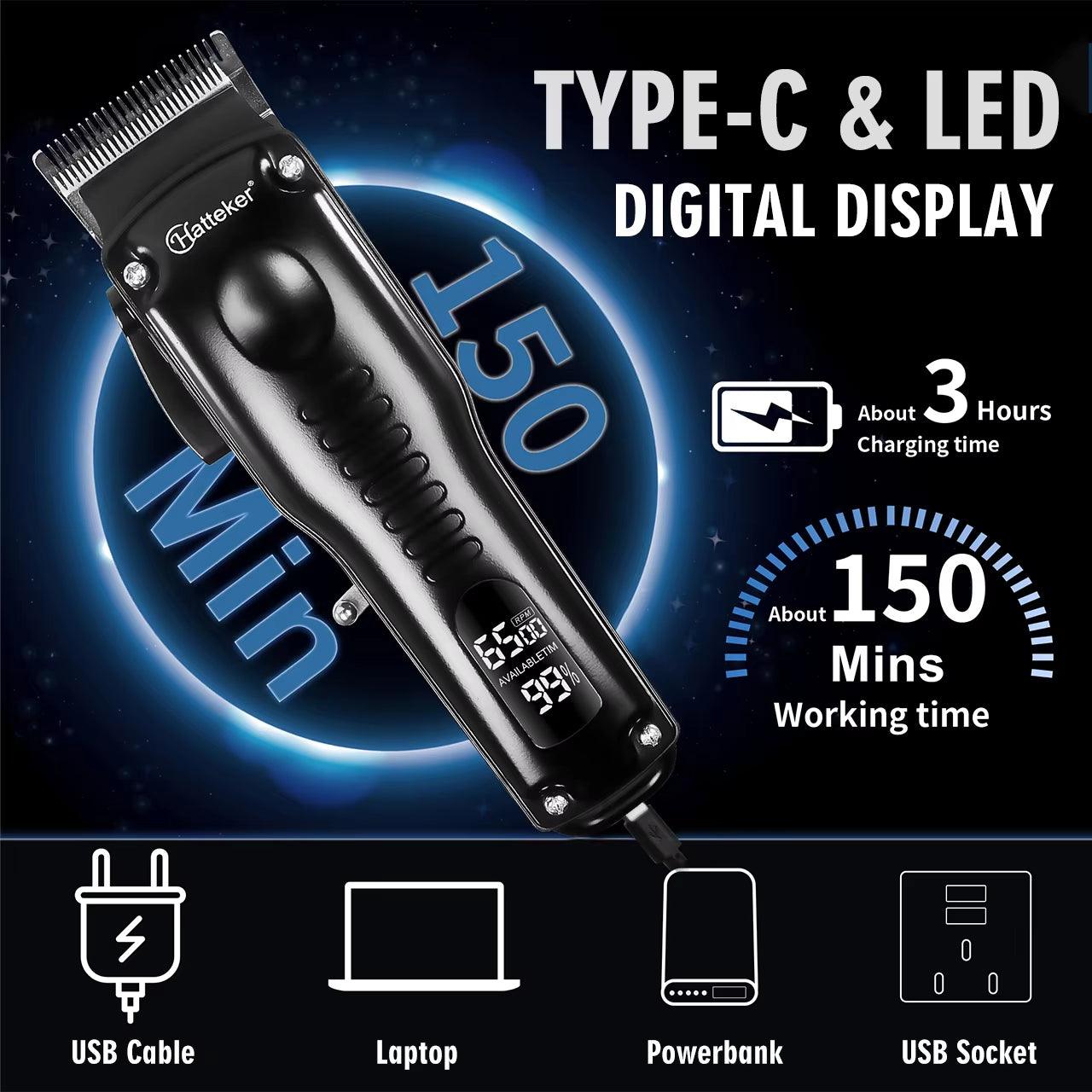 Hatteker Professional LED Hair Clipper and Trimming Set