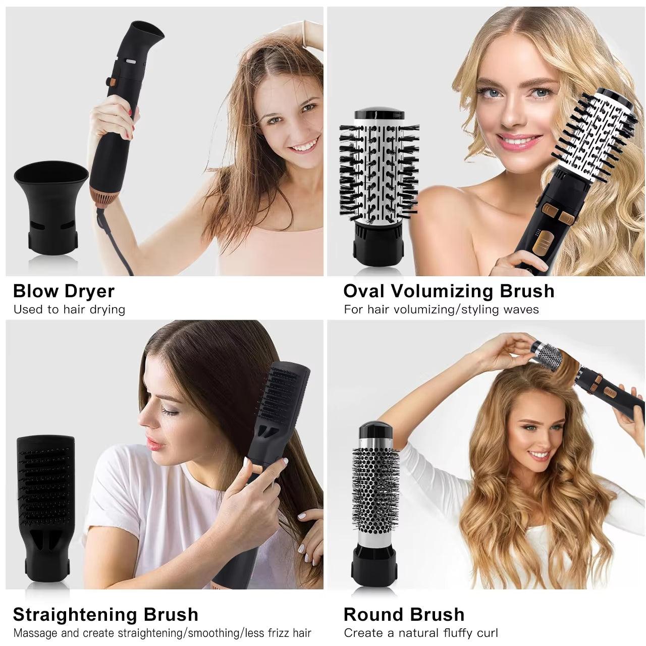 NEW 4 in 1 Air Hair Style Curler Styling Tools Hair Dryer Brush Hot Comb Electric Hair Straightener