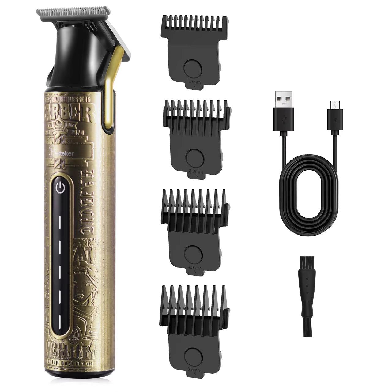 Hair Cutting Machine T-Blade Men Hair Trimmer USB Rechargeable Baldheaded Hair Clippers