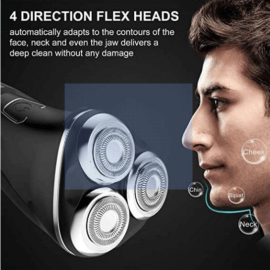 Hatteker Electric Razor Professional Rechargeable Rotary  with Pop-up LED Display - HATTEKER