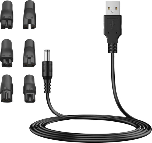 5V USB Charger Cord Replacement Shaver Power Adapter Power Cord Power Supply - HATTEKER
