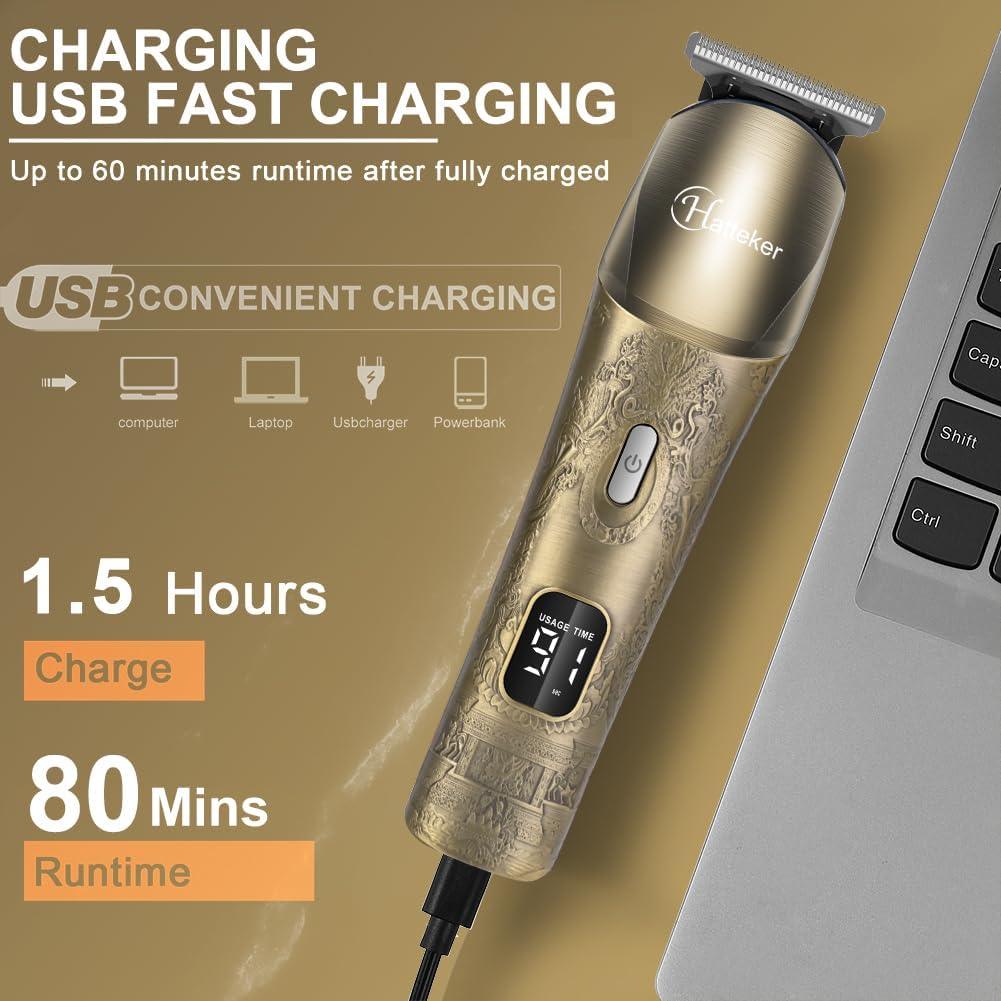 Hatteker Upgraded Beard Trimmer for Men Waterproof Cordless Hair Clipper Electric Razor Shaving Mustache Face Nose Body - HATTEKER