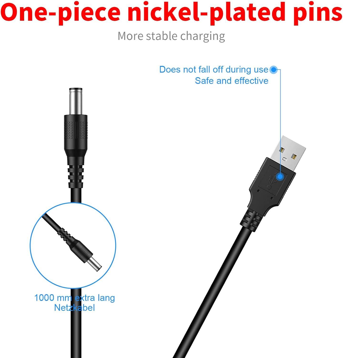 5V USB Charger Cord Replacement Shaver Power Adapter Power Cord Power Supply - HATTEKER