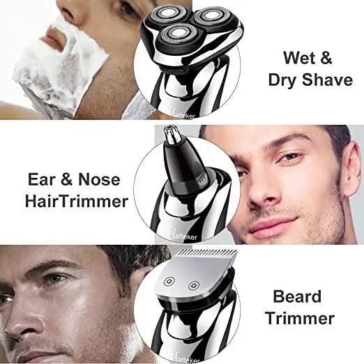 Hatteker  Shaver Razor Beard Trimmer Cordless 3 in 1 - HATTEKER