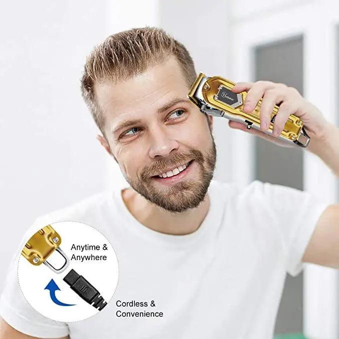 Hatteker Hair Clipper Trimmer for Men Cordless USB Rechargeable Gold - HATTEKER