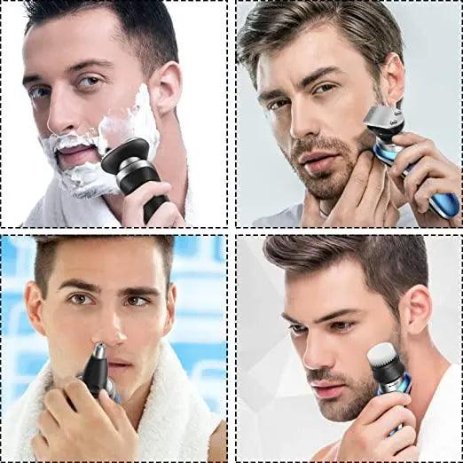 Hatteker Electric Shaver Trimmer Cordless Beard Nose Hair Waterproof Wet Dry 4 in 1 - HATTEKER