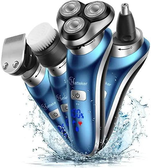 Hatteker Electric Shaver Trimmer Cordless Beard Nose Hair Waterproof Wet Dry 4 in 1 - HATTEKER