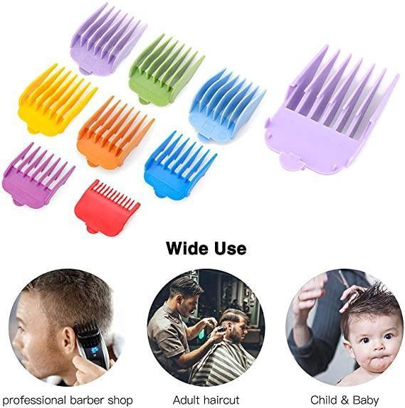 Professional Hair Clipper Guide Combs, Replacement Guards Set, 8 Length Attachment - HATTEKER