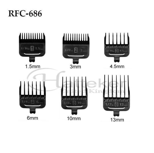 Comb Set Black Guide Adjustable Limit Hatteker RFC-686 - HATTEKER