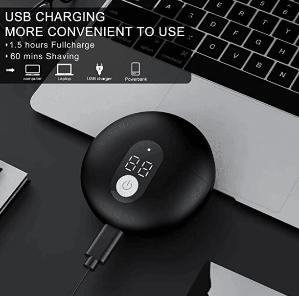 HATTEKER Mens Electric Shaver  Cordless Electric Razor Body Grooming LED Waterproof - HATTEKER