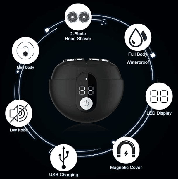 HATTEKER Mens Electric Shaver  Cordless Electric Razor Body Grooming LED Waterproof - HATTEKER