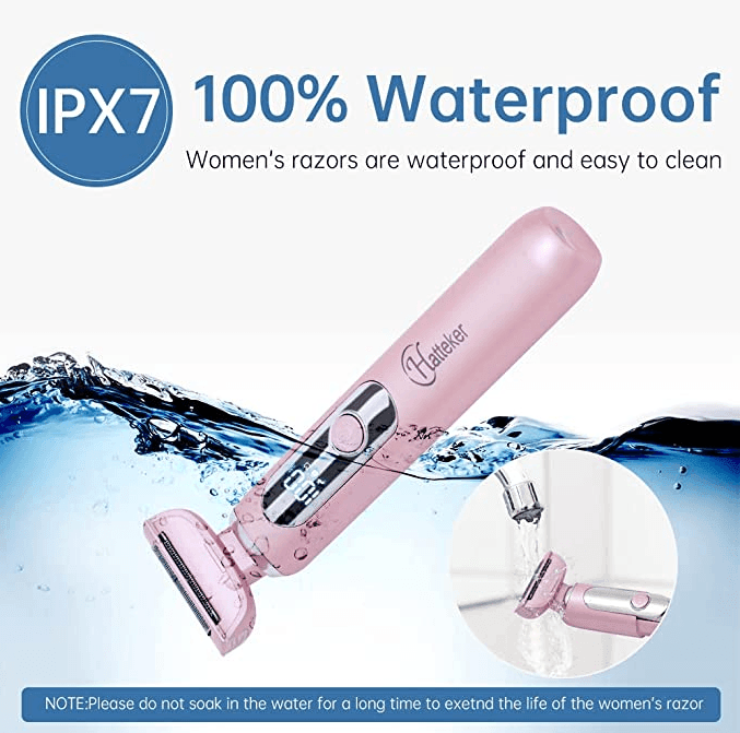 HATTEKER Electric Lady Shaver Razor Wet and Dry Waterproof - HATTEKER