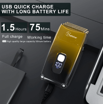 Hatteker Foil Shaver Razor with Precision Trimmer Triple Blades Waterproof Cordless - HATTEKER