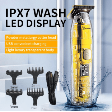 HATTEKER Cordless electric hair trimmer powerful beard hair clipper - HATTEKER